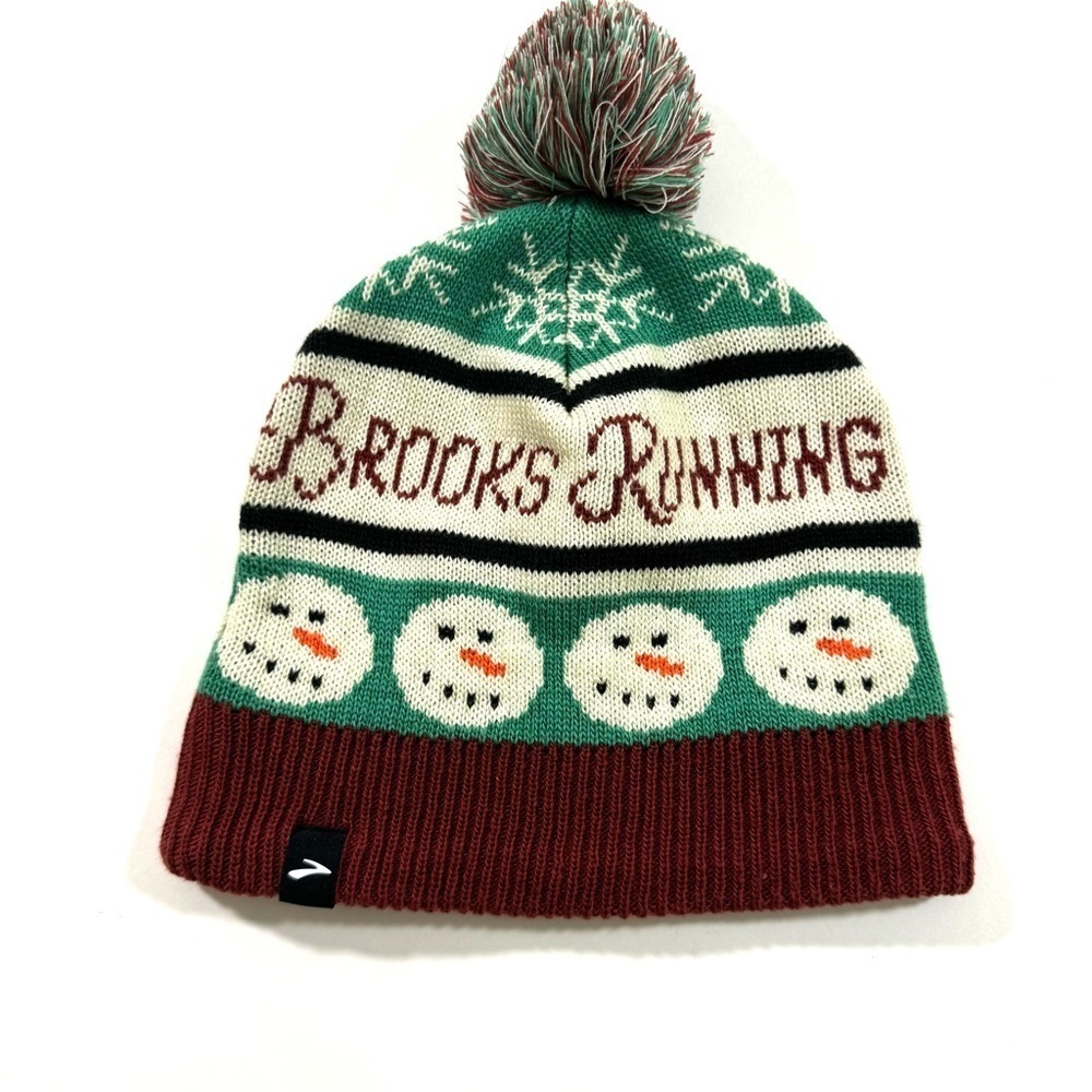 Brooks Running Heritage Christmas Pom Pom Beanie Hat One Size